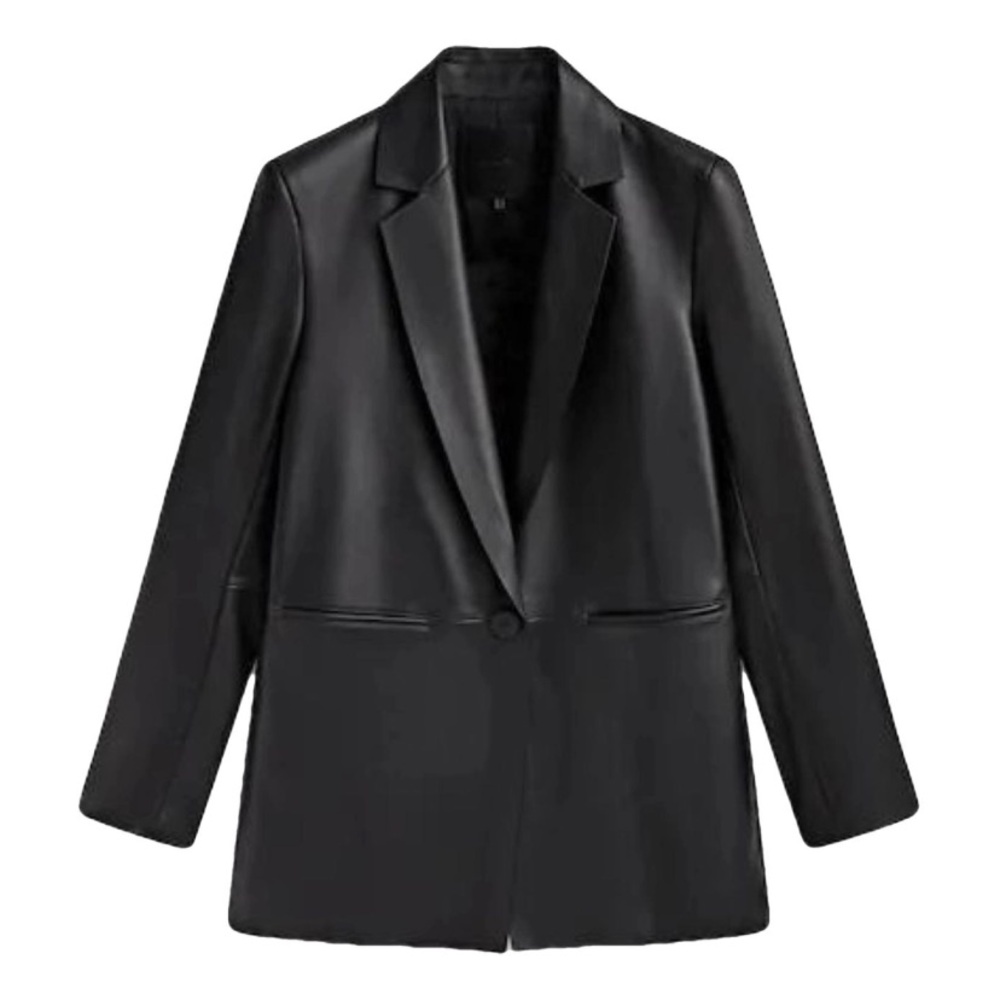 Massimo Dutti Napa leather blazer S